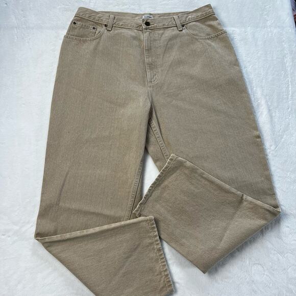 L.L. Bean women’s original fit relaxed Tan jeans size 18 reg 36X29 - Picture 3 of 9